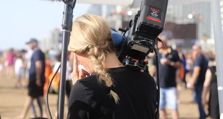 A woman working