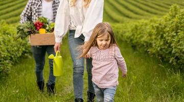 Family at a farm