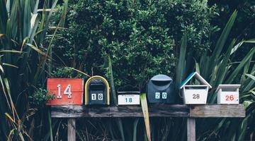 Mailboxes on a row