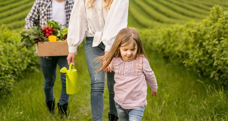Family at a farm