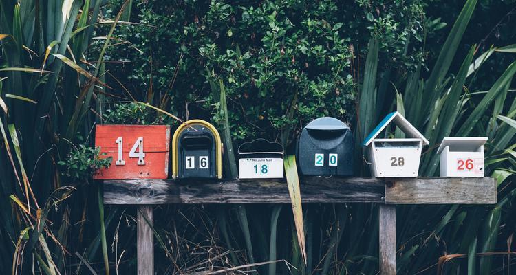 Mailboxes on a row